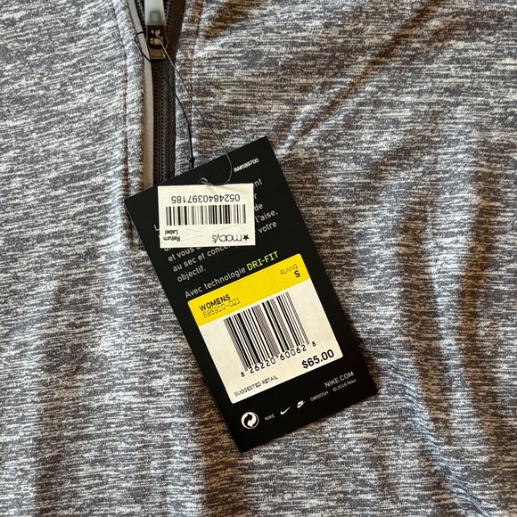 Nike Running dri-fit size small Heather Gray Quarter-Zip Top - Picture 3 of 5